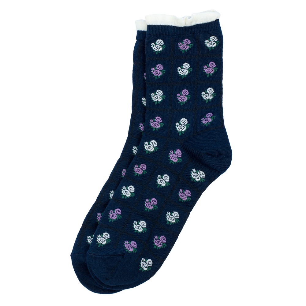 Socks cotton & spandex petit rose navy blue