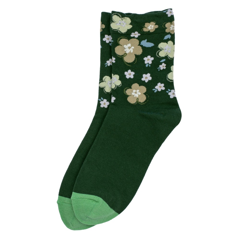 Socks cotton & spandex secret garden dark green