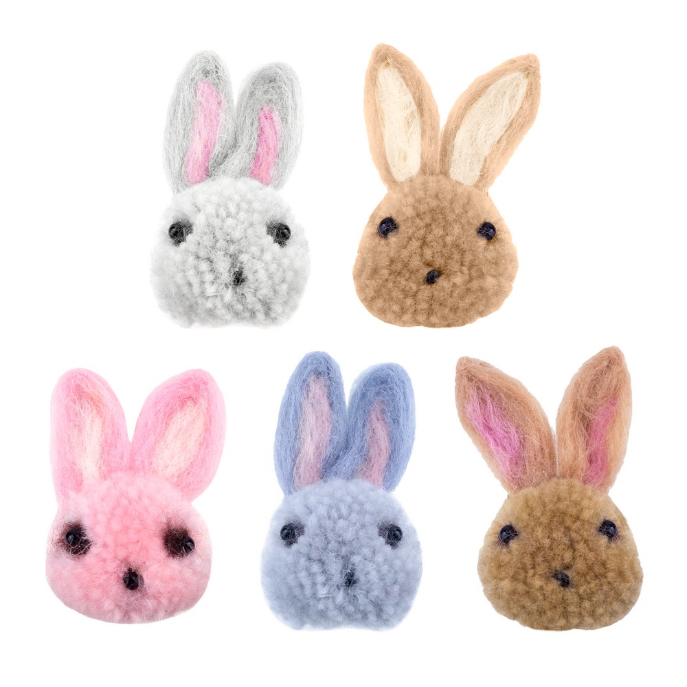 Clutch pin brooch felt bunny
