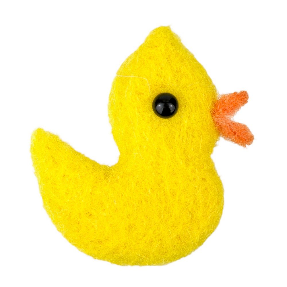 Clutch pin brooch felt duck yellow