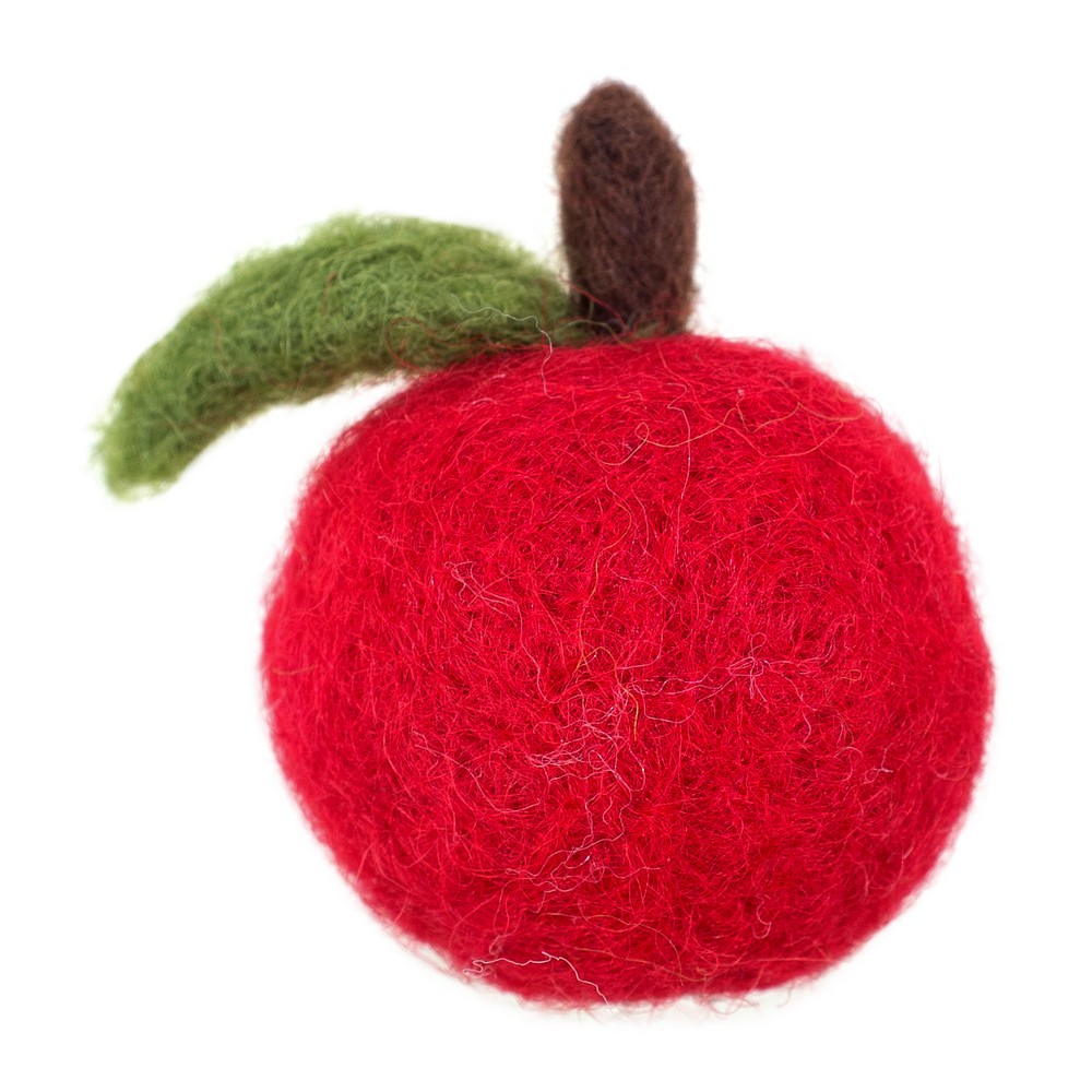 Clutch pin brooch felt apple red