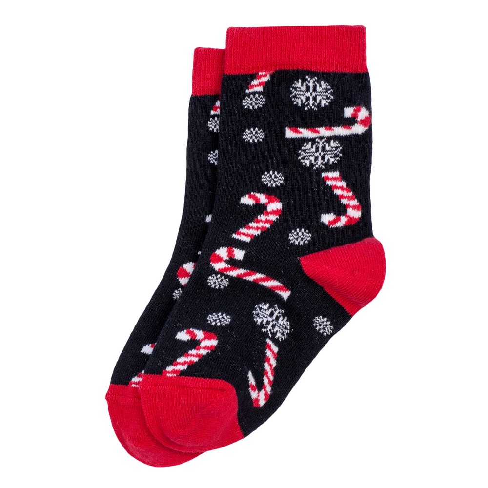 Socks cotton & spandex kids christmas candy cane age 5-7