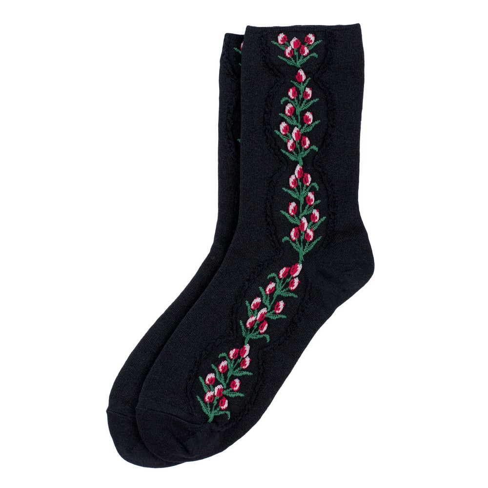 Socks cotton & spandex tulip lace black