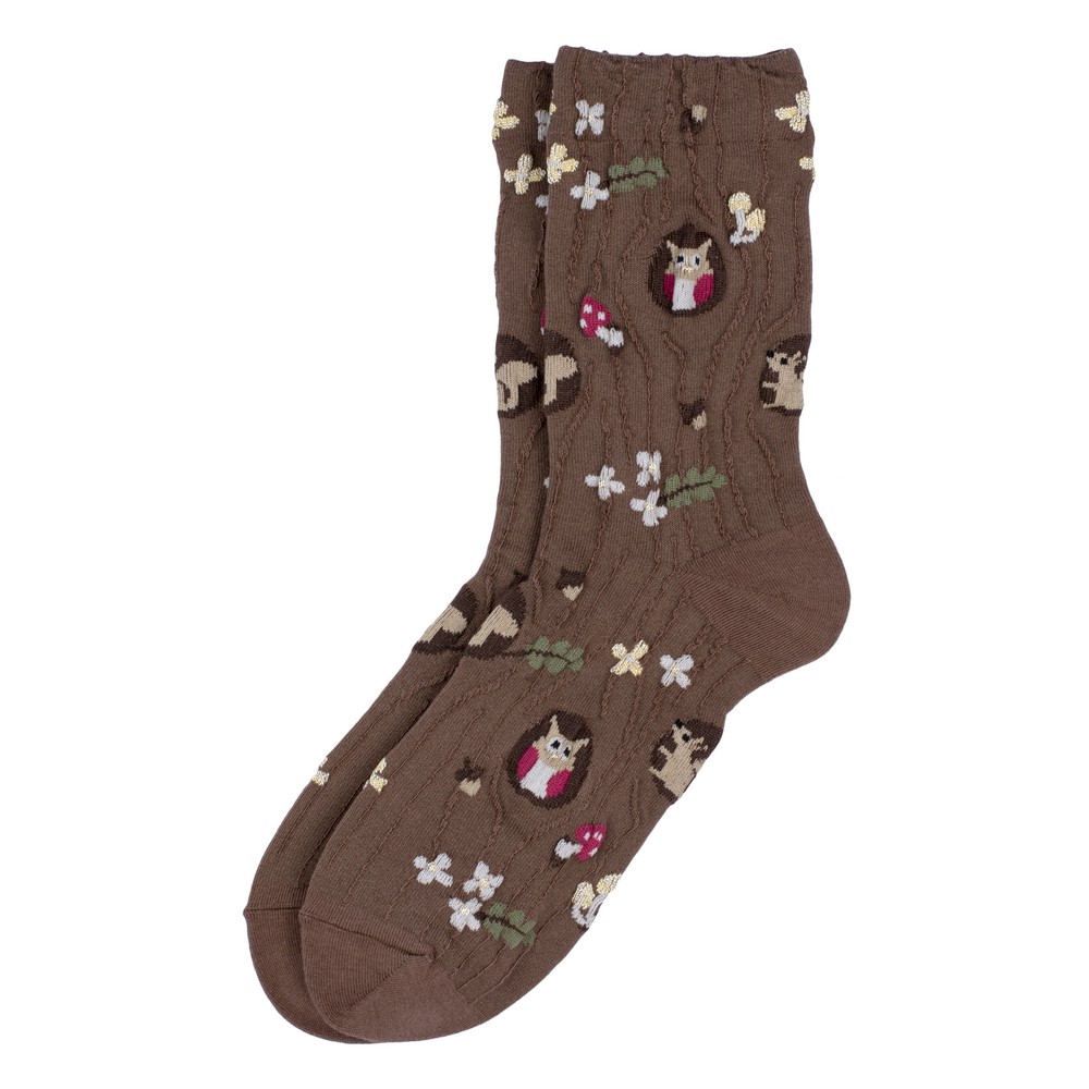 Socks cotton & spandex woodland oak brown