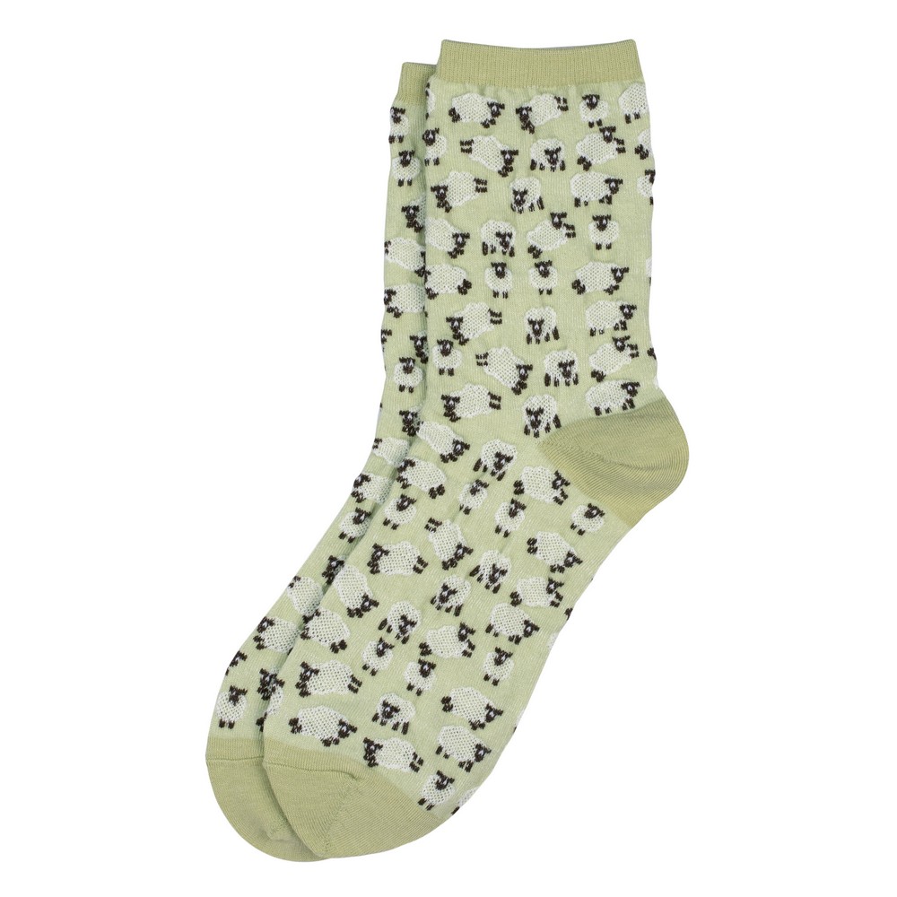 Socks cotton & spandex sheep flock green