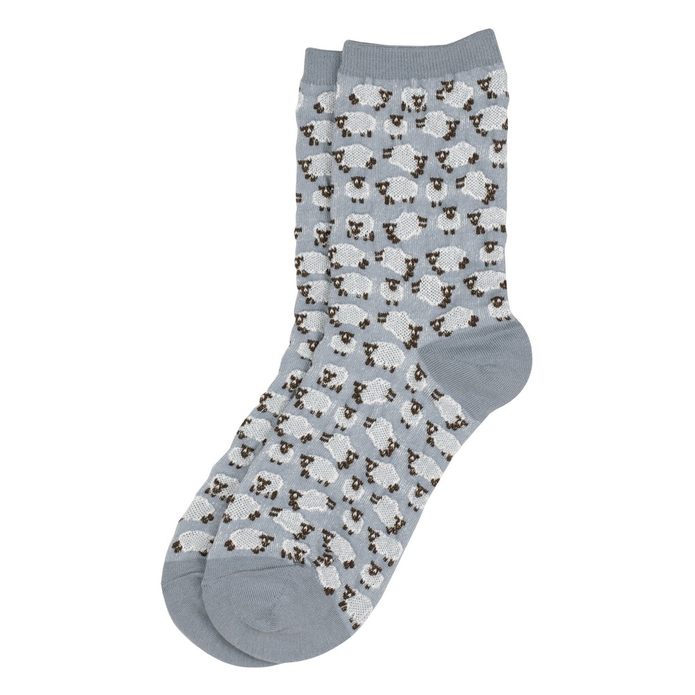 Socks cotton & spandex sheep flock grey