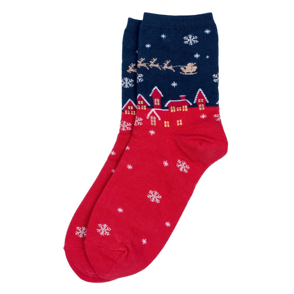 Socks cotton & spandex holy night navy blue & red