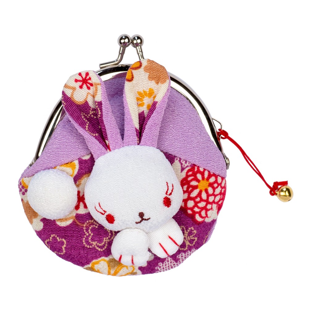 Coin purse fabric kawaii bunny lilac purple