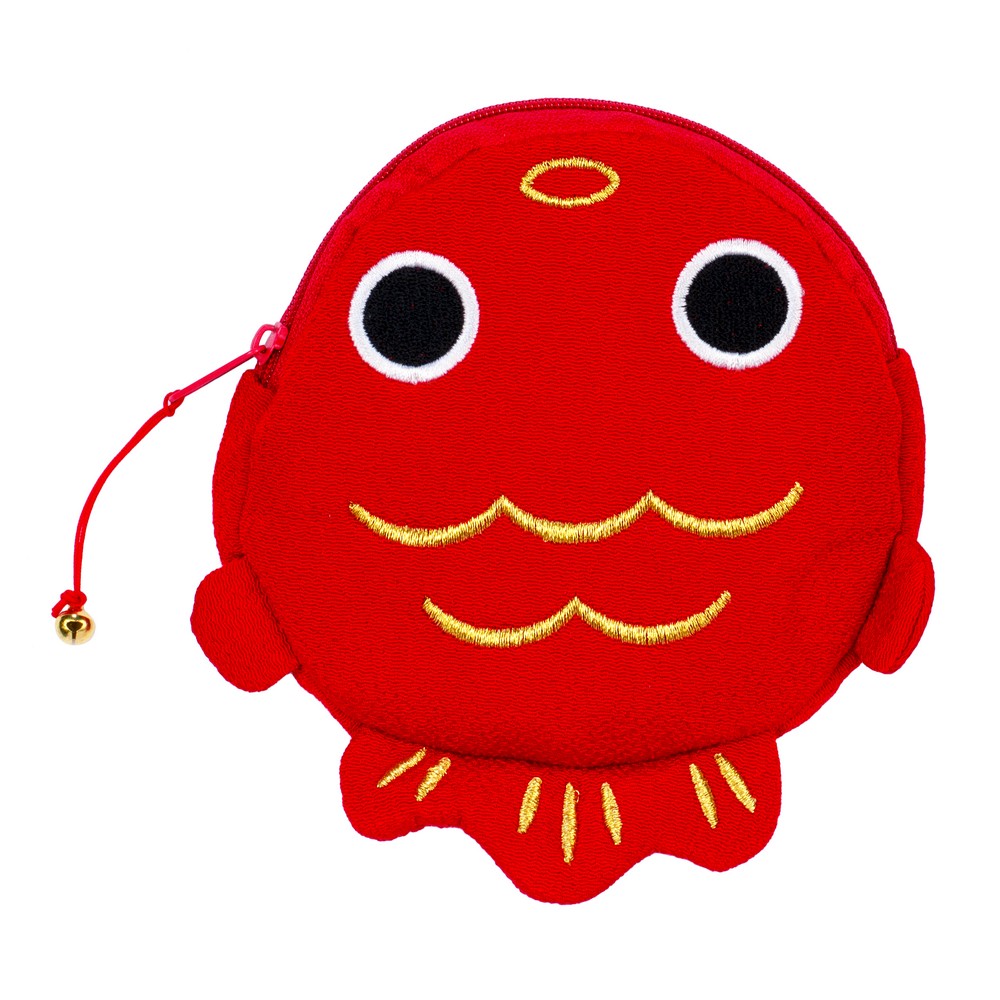 Coin purse fabric kawaii fish red