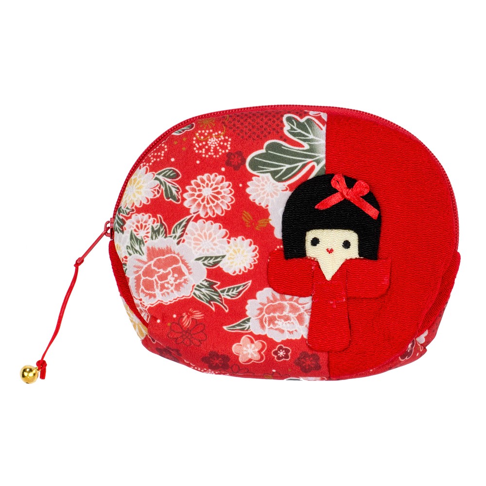Coin purse fabric geisha red