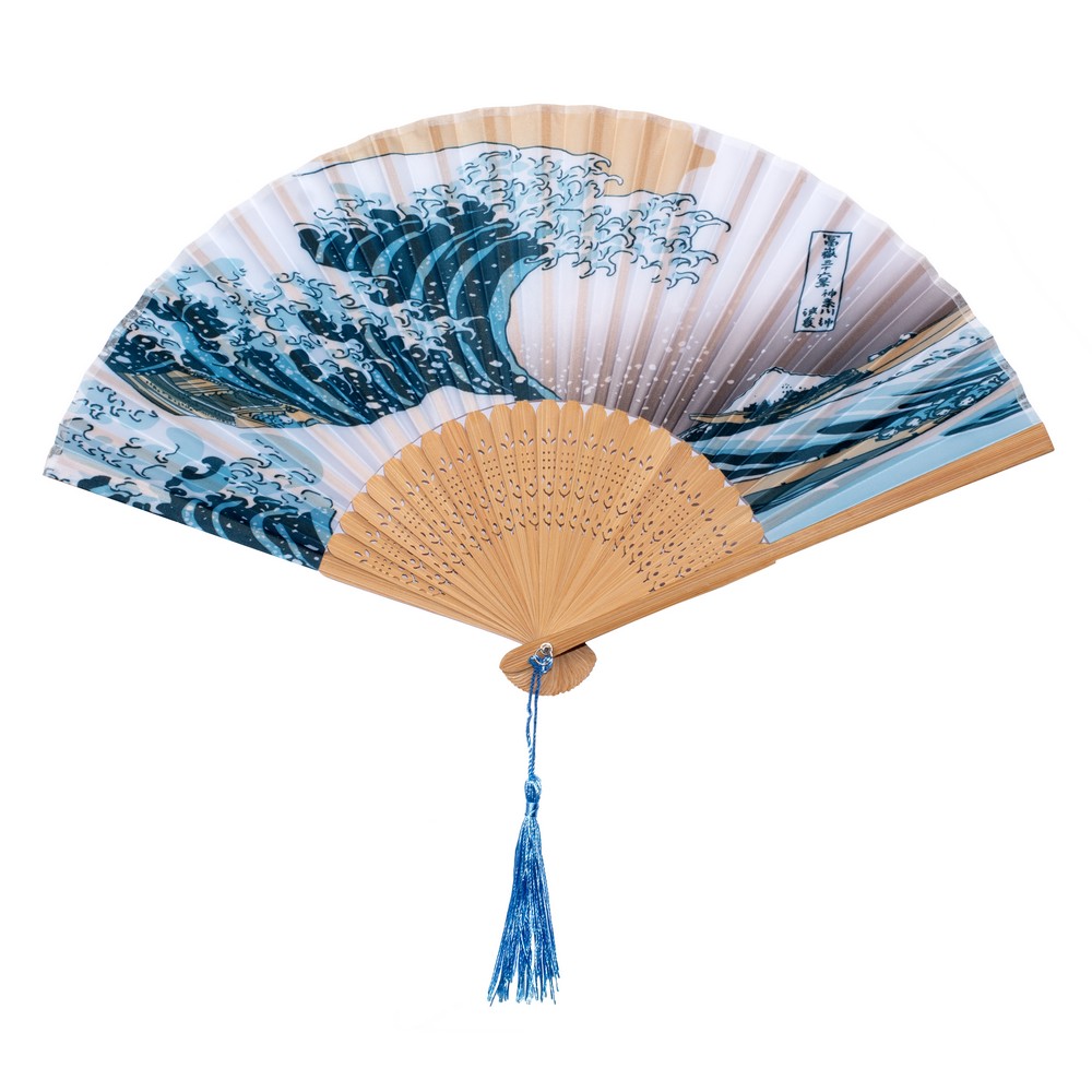 Fan hokusai the great wave of kanagawa blue