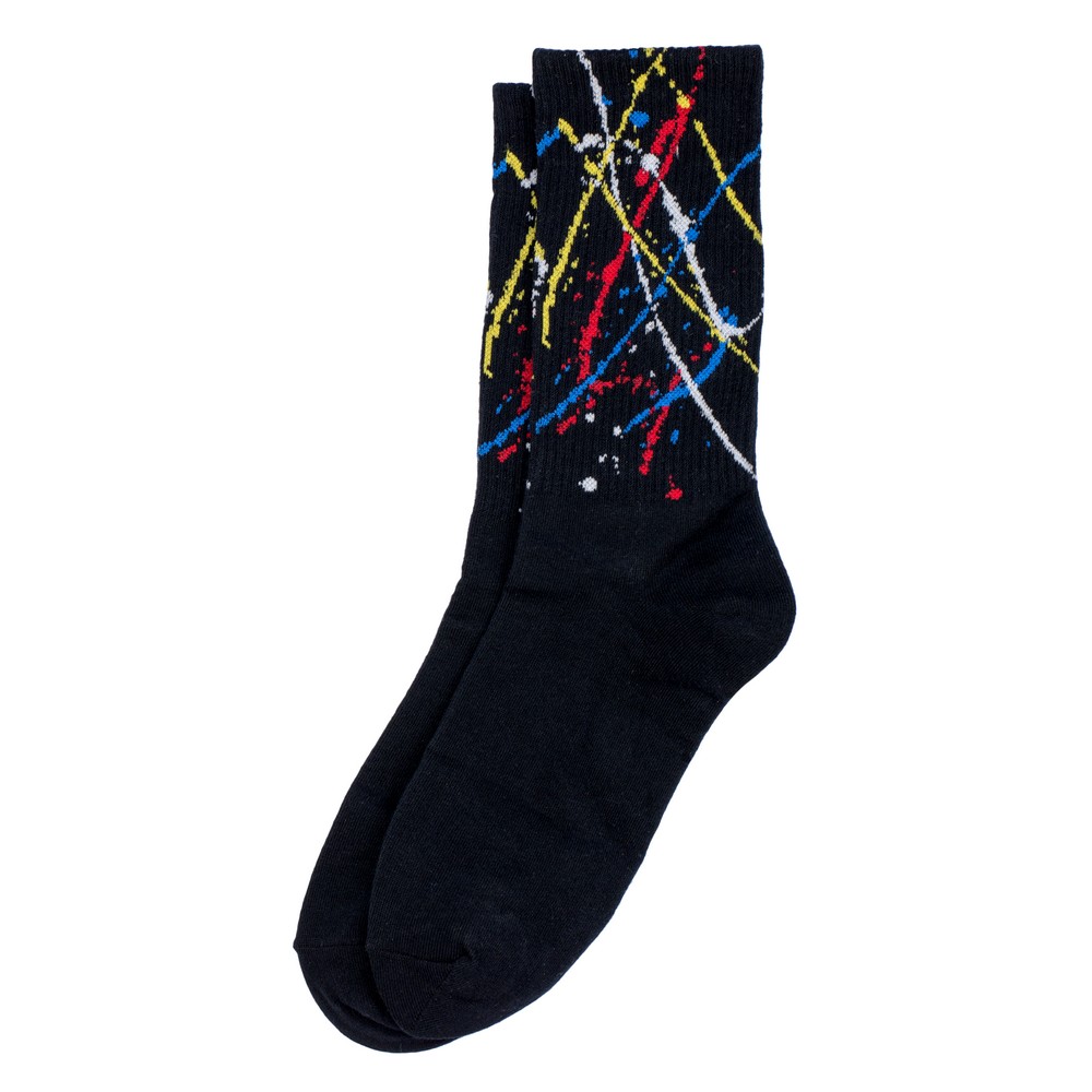 Socks cotton & spandex paint splash black