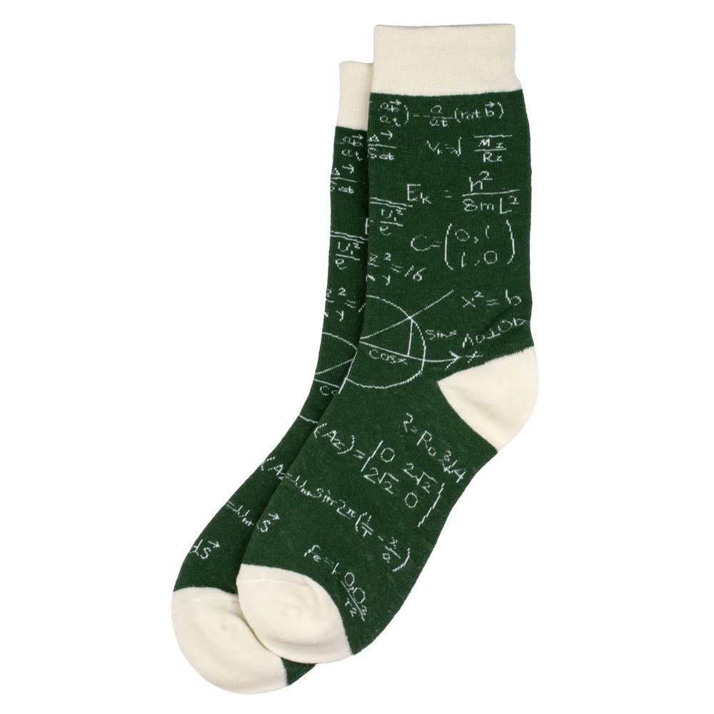 Socks bamboo & spandex gents blackboard mathematics green
