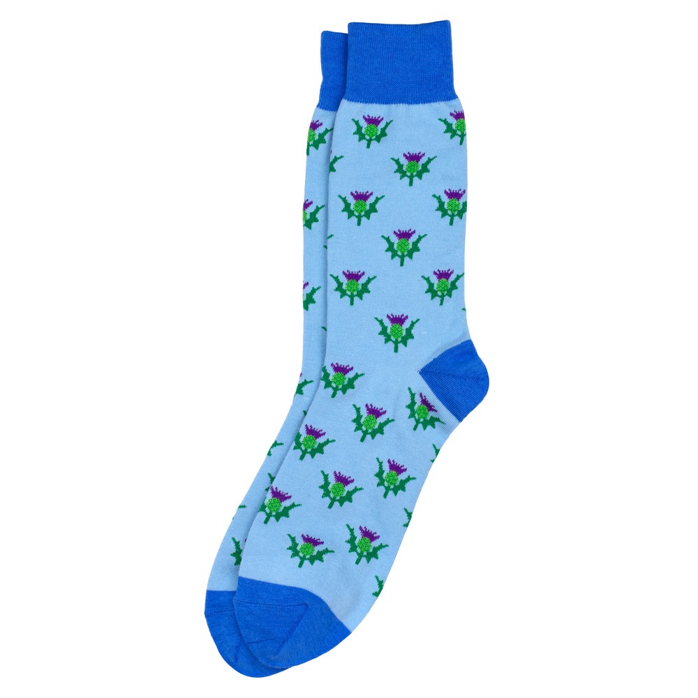 Socks cotton & spandex gents thistle blue