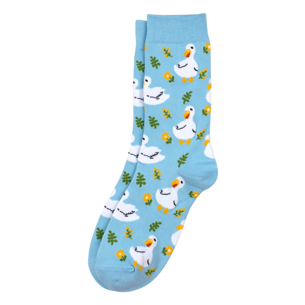 Socks cotton & spandex paddling ducks blue