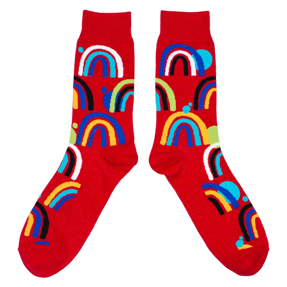 Socks cotton & spandex gents rainbow red