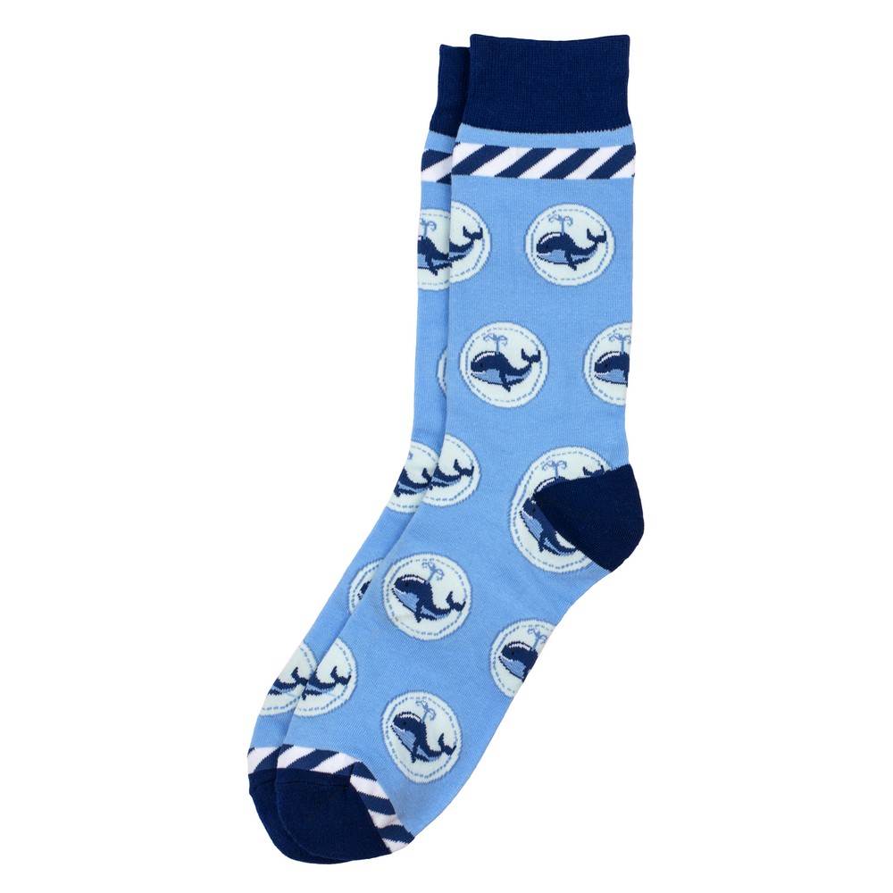 Socks cotton & spandex gents whale blue