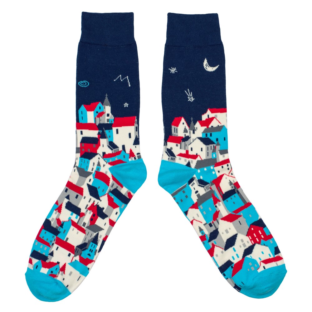 Socks cotton & spandex gents town by night blue