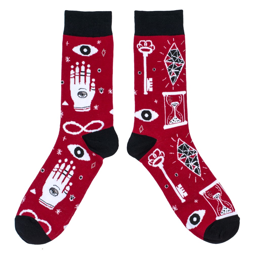 Socks cotton & spandex gents mystic eye burgundy red