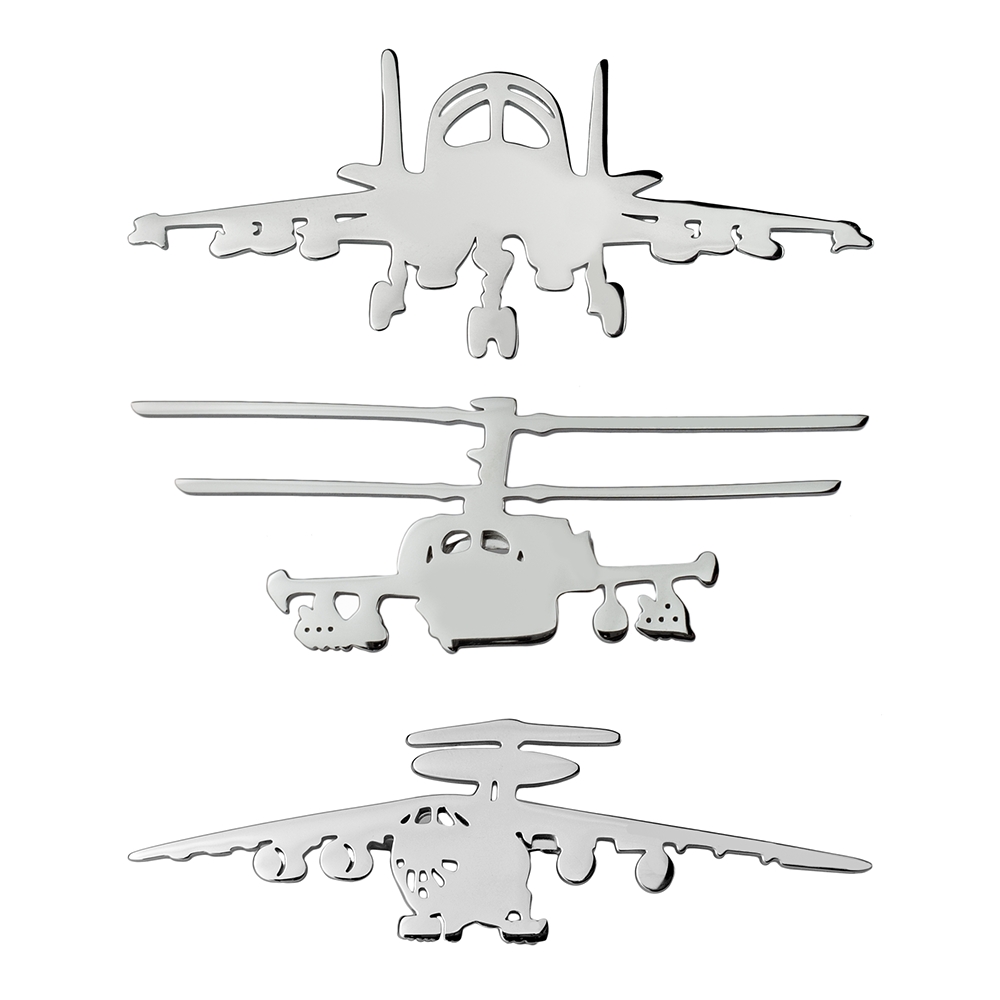 Brooch military aircraft silver