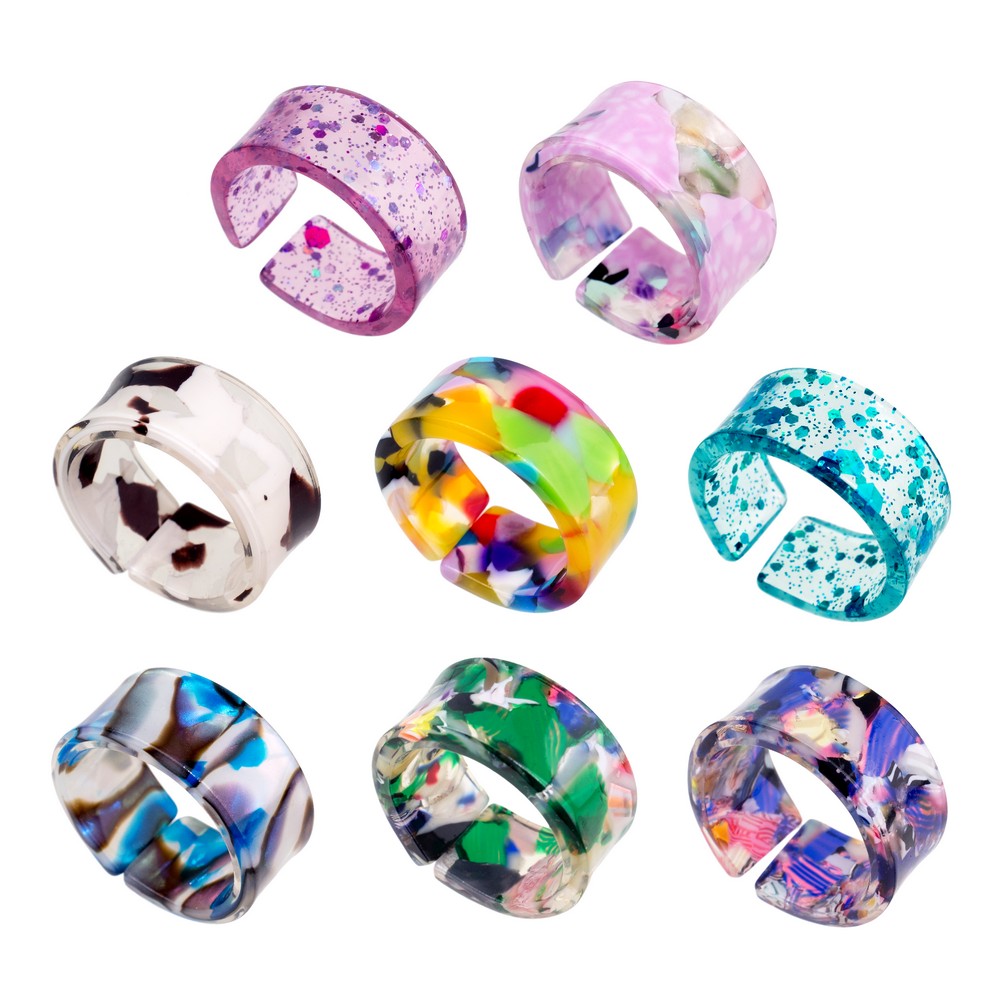 Ring acrylic vibrant assorted colours