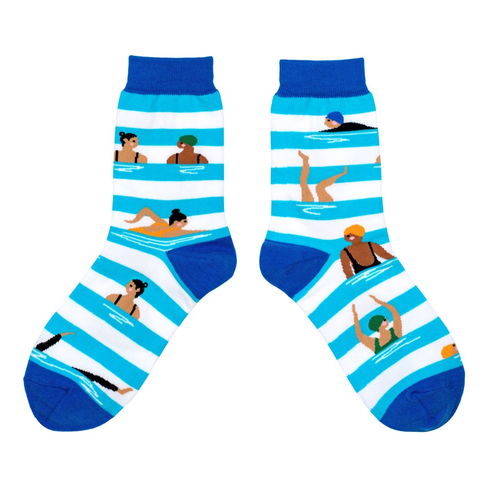 Socks cotton & spandex splash sock stripe blue