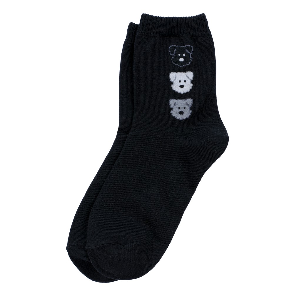 Socks cotton & spandex dog trio black