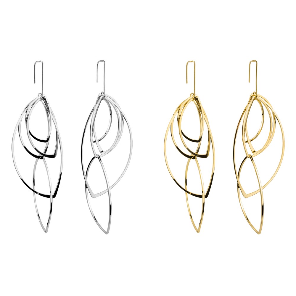 Drop earring infinity illusion silver & gold