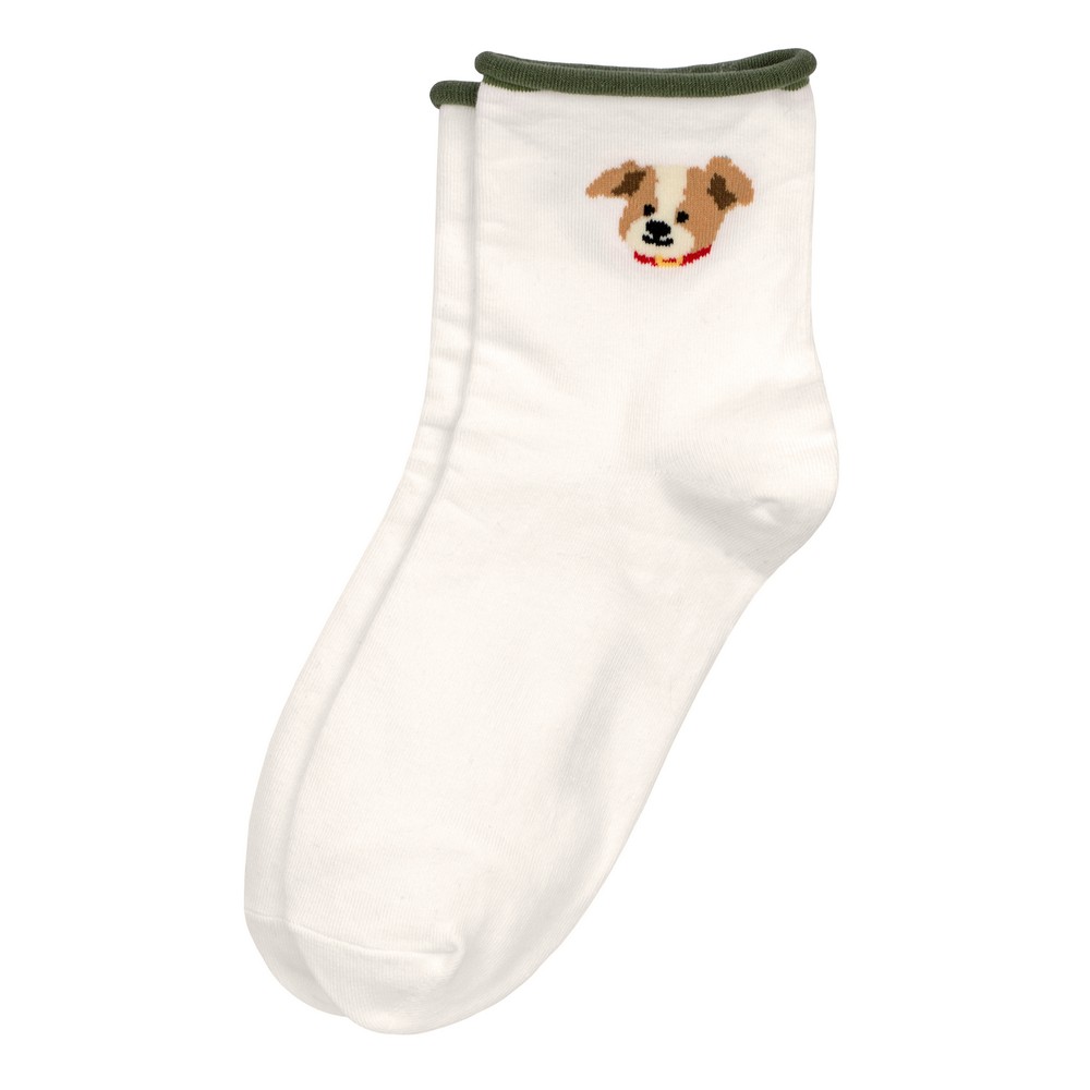Socks cotton & spandex mans best friend white
