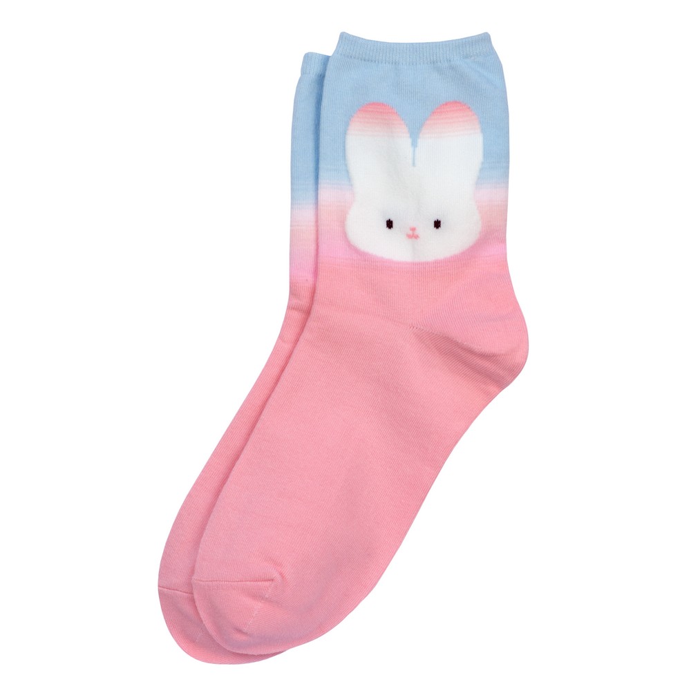 Socks cotton & spandex kawaii bunny pink & blue