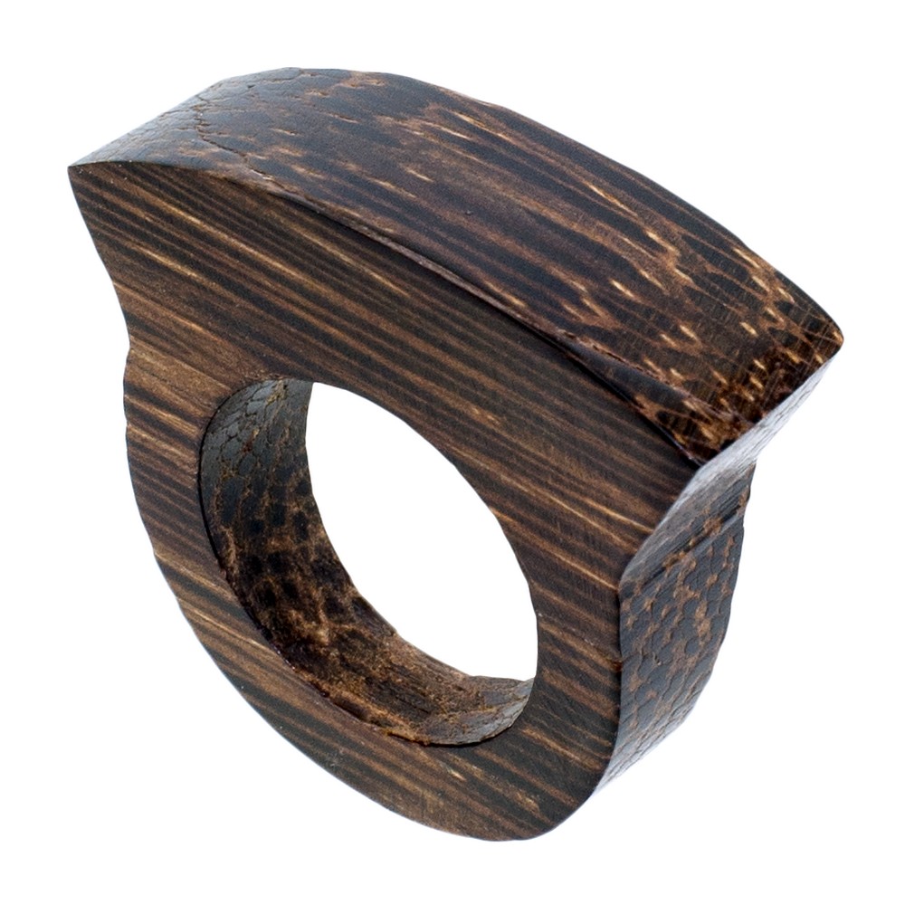 Ring coconut wood grain featured brown
