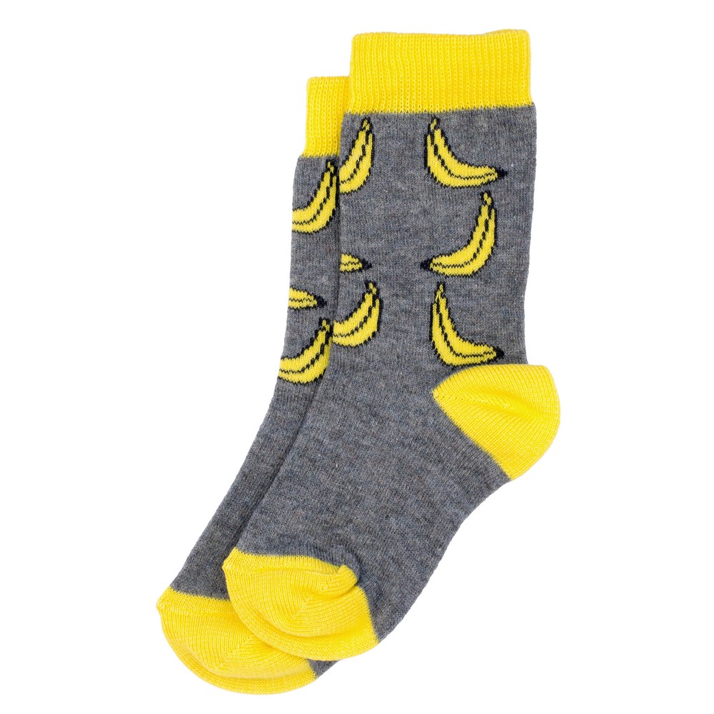 Socks cotton kids banana age 5-7 grey
