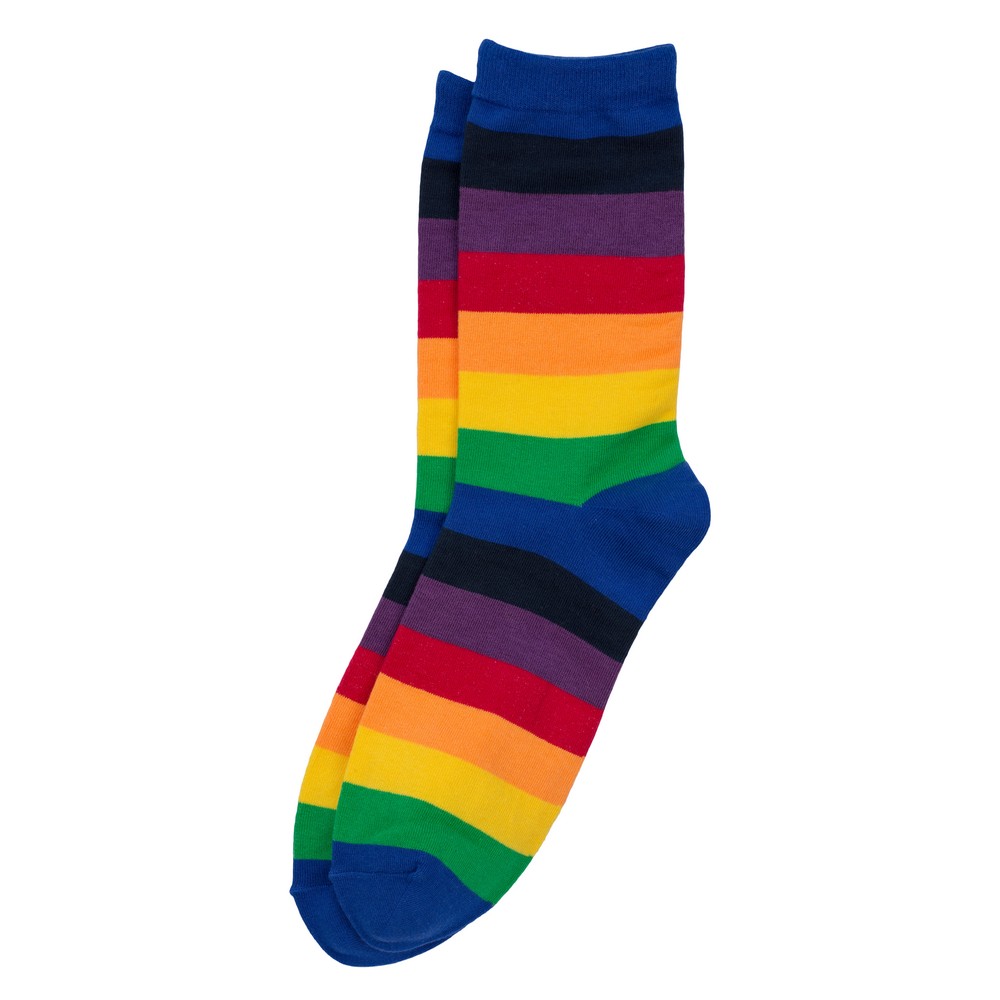 Socks cotton & spandex gents blue rainbow multicoloured