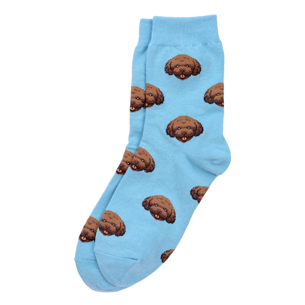 Socks cotton & spandex mini dogs labradoodle blue