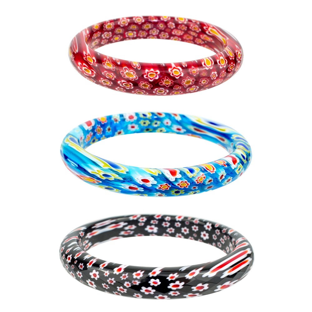 Bangle millefiori glass simplicity multicoloured