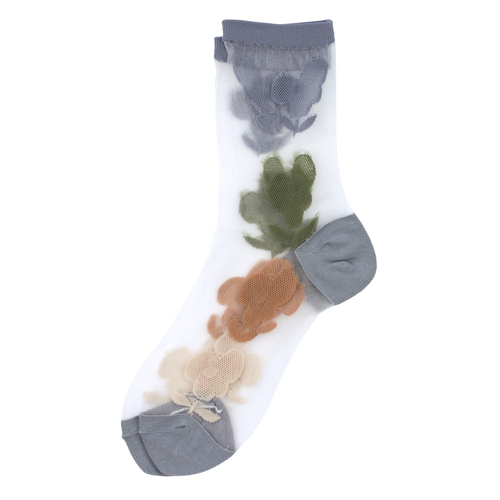 Socks sheer fleur drift grey