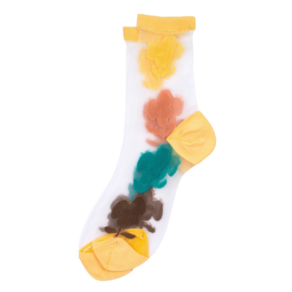 Socks sheer fleur drift yellow