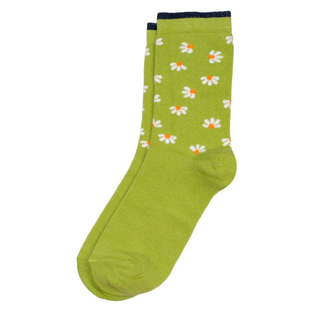Socks cotton daisy days green