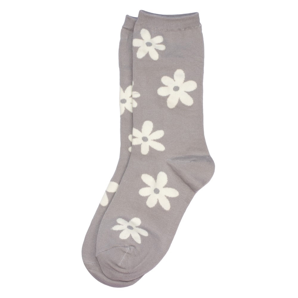 Socks cotton & spandex retro bloom grey