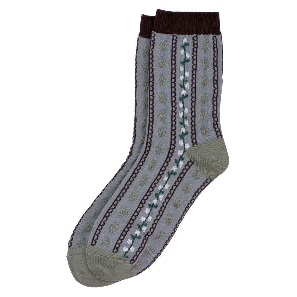 Socks cotton & spandex vintage rose line green