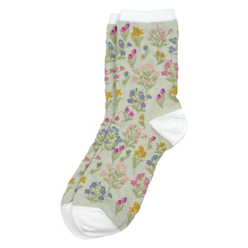 Socks cotton & spandex botanical breeze green