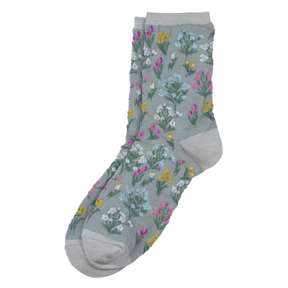 Socks cotton & spandex botanical breeze grey