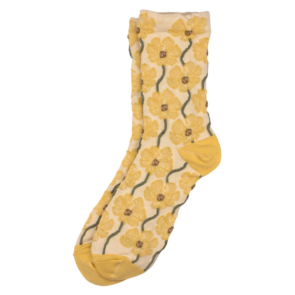 Socks cotton & spandex golden petal yellow