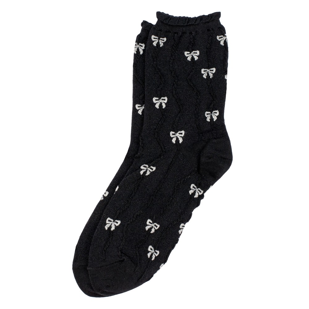 Socks cotton & spandex blissful bow black