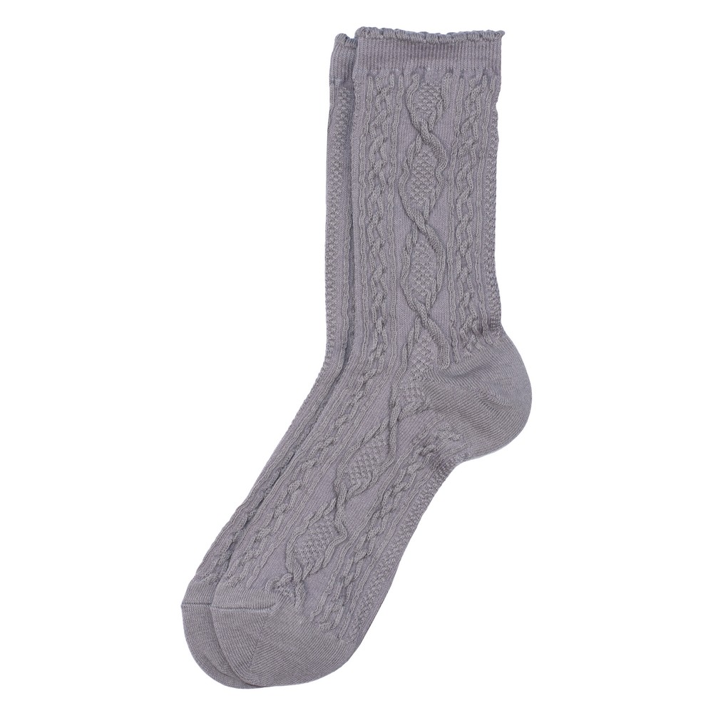 Socks cotton & spandex twist & texture grey