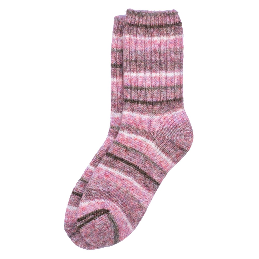 Socks acrylic stripe spectrum pink