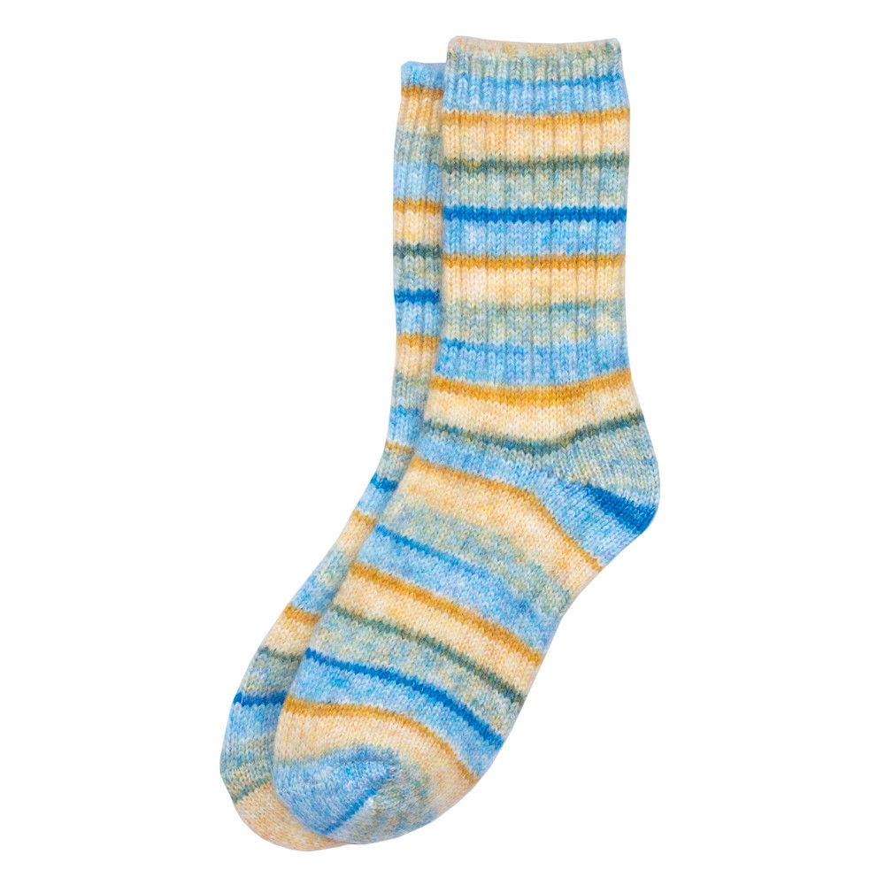 Socks acrylic stripe spectrum blue