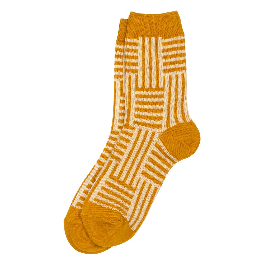 Socks cotton stripe voyage yellow