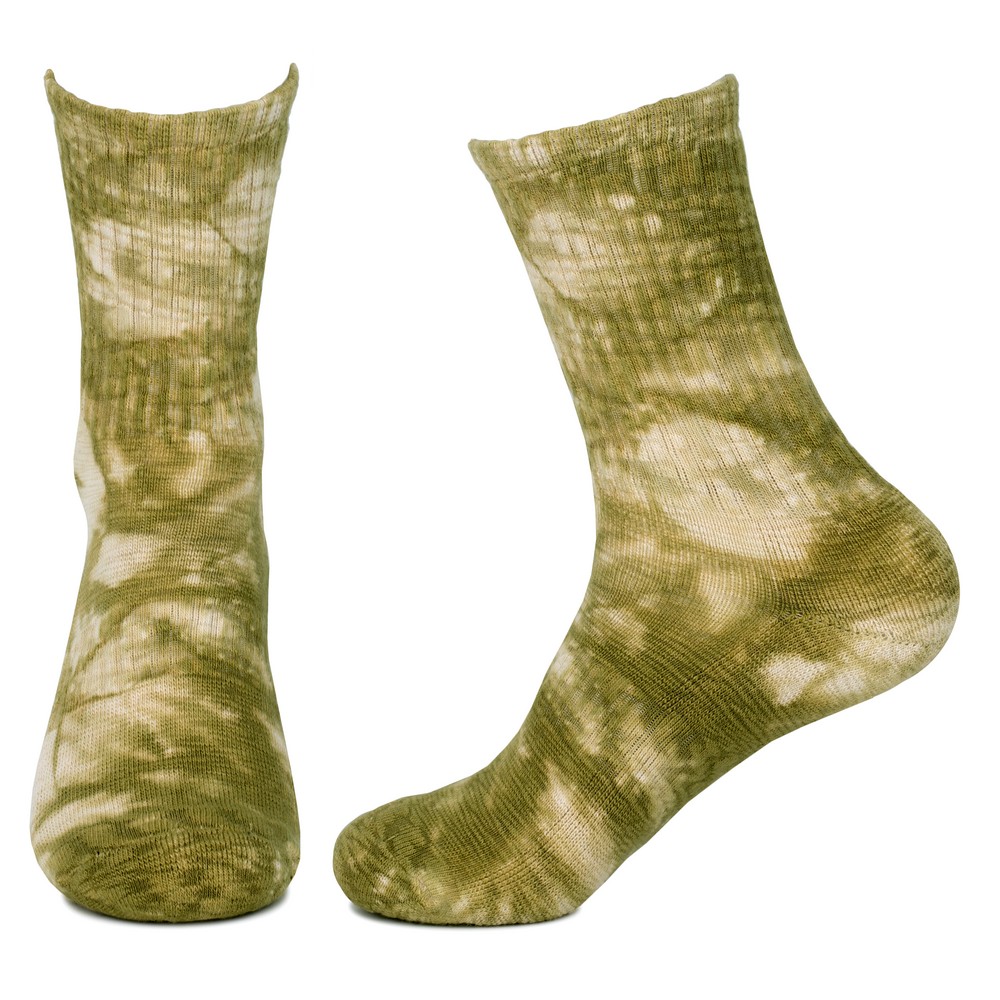 Socks cotton & spandex gents tie dye olive green - Image 2