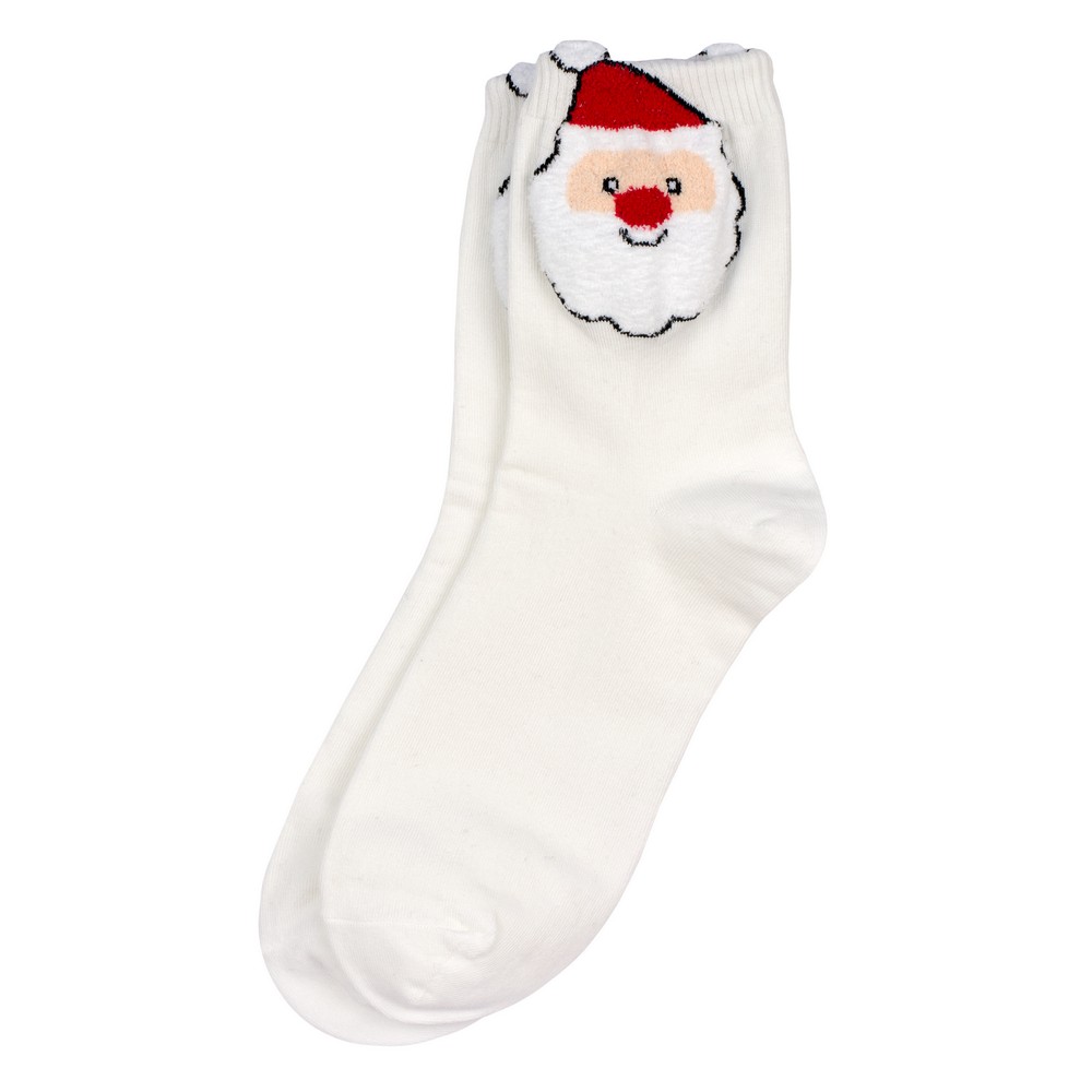 Socks cotton & spandex santa claus white